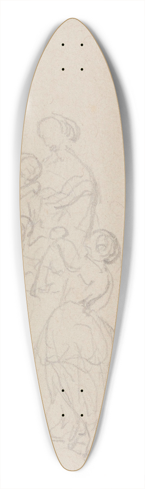 Nicaise De Keyser - Woman and two Children 39.3 inch art pintail longboard deck