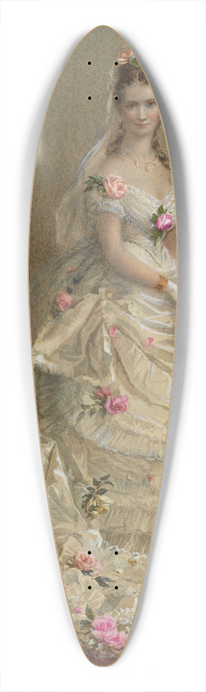 Nicholas Chevalier - Portrait of Julie Farmer 39.3 inch art pintail longboard deck