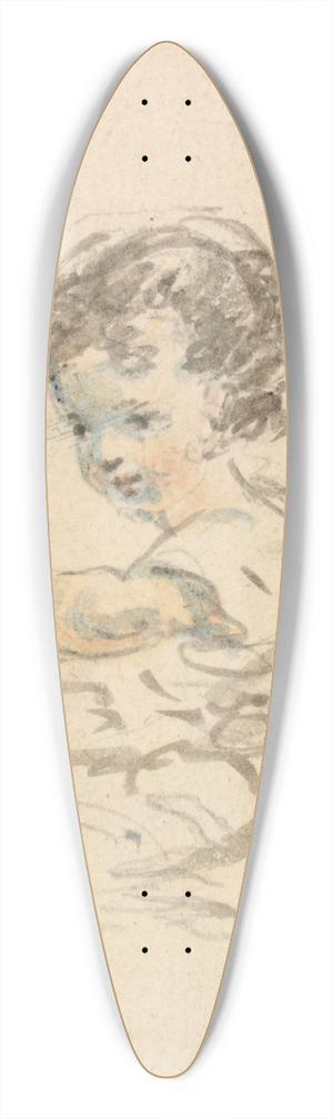 Nicholas Pocock - Child Seated 39.3 inch art pintail longboard deck Nicholas Pocock - Child Seated 39.3 inch art pintail longboard deck