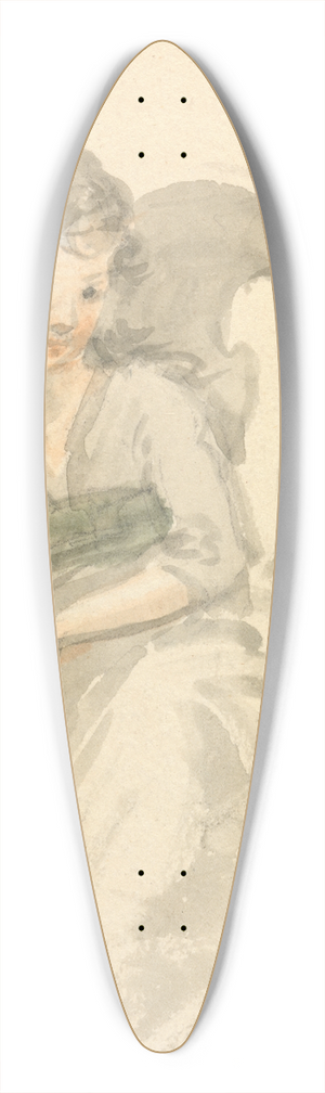 Nicholas Pocock - Study of a Girl Seated on a Chair 39.3 inch art pintail longboard deck
