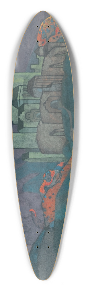 Nicholas Roerich - The Doomed City 39.3 inch art pintail longboard deck