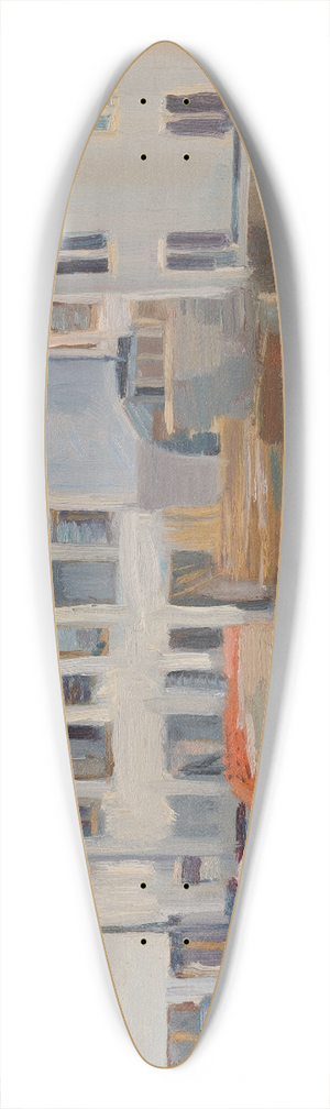 Nicolaas Pieneman - Betondorp in aanbouw 39.3 inch art pintail longboard deck