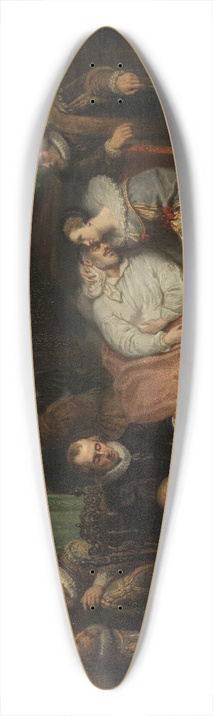 Nicolaas Pieneman - Prince William I nursed by his Wife Charlotte de Bourbon after the Abortive Attempt on his Life by Jean Jaurequi in Antwerp in 1582 39.3 inch art pintail longboard deck
