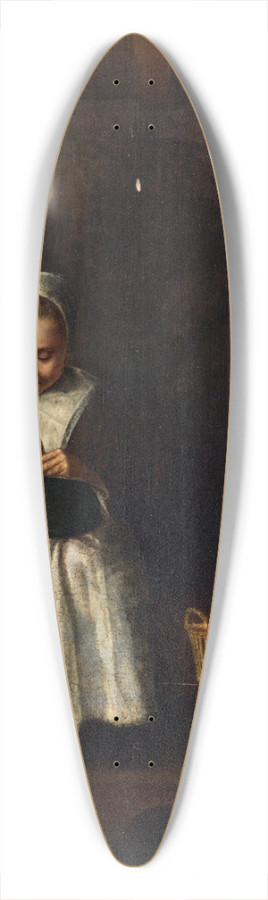 Nicolaes Maes - A Girl Sewing 39.3 inch art pintail longboard deck