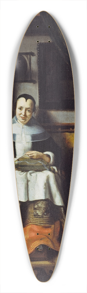Nicolaes Maes - The Virtuous Woman 39.3 inch art pintail longboard deck