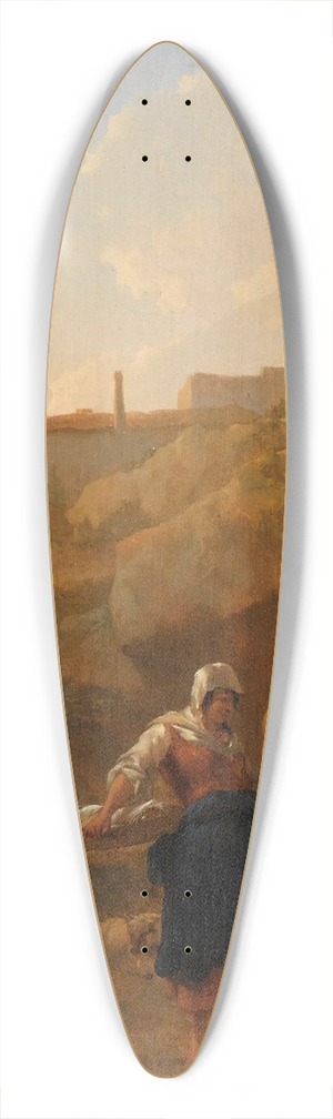 Nicolaes Pietersz. Berchem - A Rocky Southern Landscape With Two Peasant Women And Their Flock And Cattle Halting Near A Stream 39.3 inch art pintail longboard deck