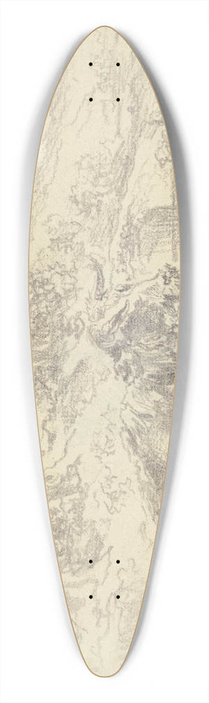 Nicolaes Pietersz. Berchem - Eine Kuh, eine Ziege und ein Schaf beieinander in einer bergigen Landschaft liegend 39.3 inch art pintail longboard deck