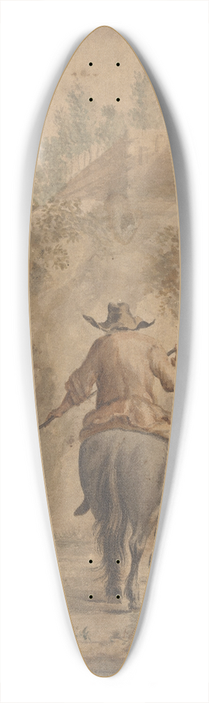 Nicolaes Pietersz. Berchem - Rivierlandschap met een ruiter, vrouw en vee 39.3 inch art pintail longboard deck