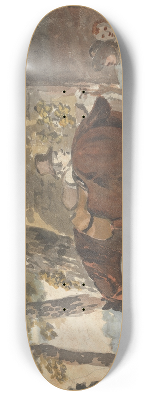 Conrad Gessner - A Horse, Dog and Figures outside a Cottage 8.25 inch art skate deck