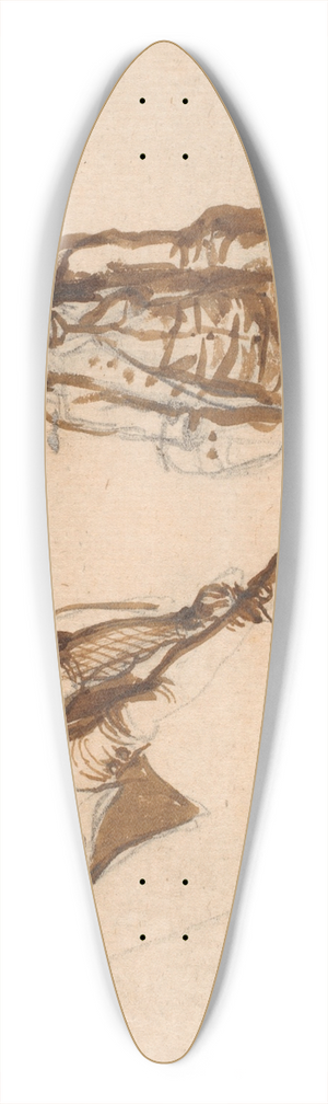 Nicolai Abildgaard - Blad med tre studier af Niels Klim 39.3 inch art pintail longboard deck