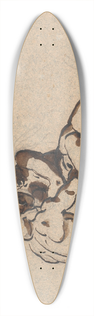 Nicolai Abildgaard - En mand og en kvinde, der omfavner og krtegner hinanden 39.3 inch art pintail longboard deck
