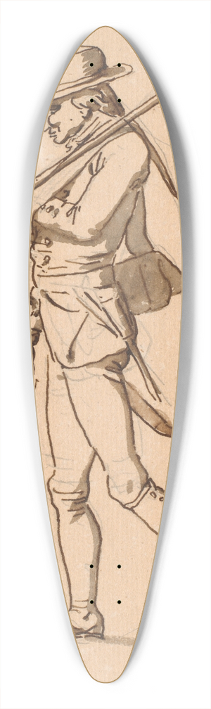 Nicolai Abildgaard - Karikatur af en soldat i profil til venstre Hans venstre arm ligger i bind, men brer dog et gevr 39.3 inch art pintail longboard deck