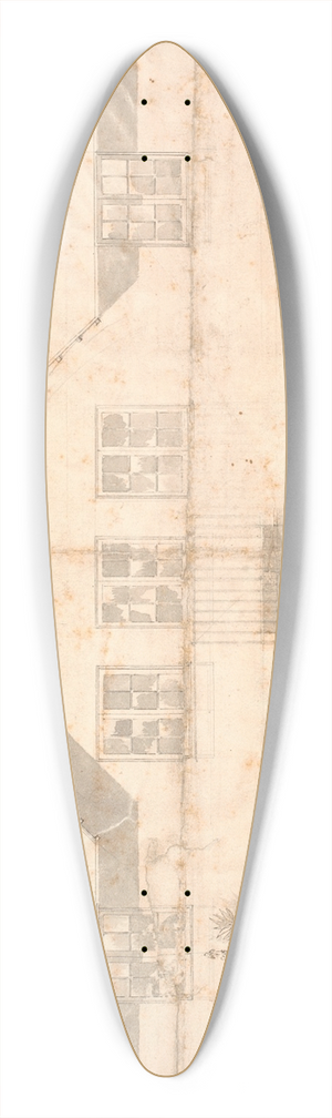 Nicolai Abildgaard - Spurveskjuls facade 39.3 inch art pintail longboard deck Nicolai Abildgaard - Spurveskjuls facade 39.3 inch art pintail longboard deck