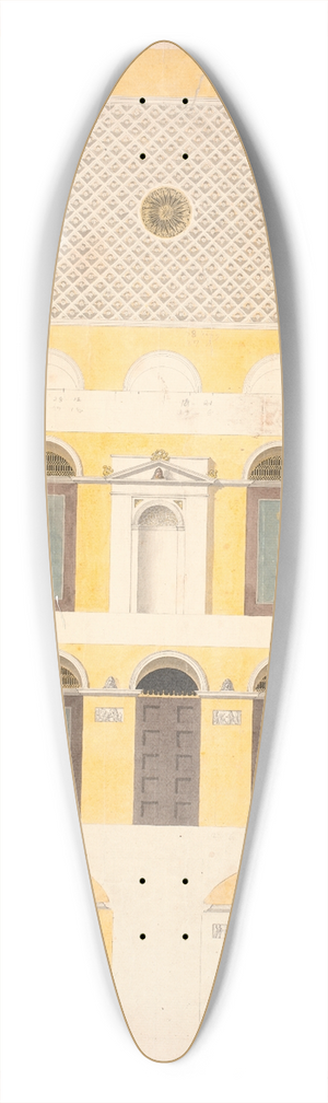 Nicolai Abildgaard - The ceiling and four walls of a large room 39.3 inch art pintail longboard deck