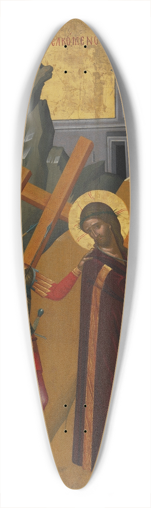 Nicolaos Tzafouris - Christ Bearing the Cross 39.3 inch art pintail longboard deck