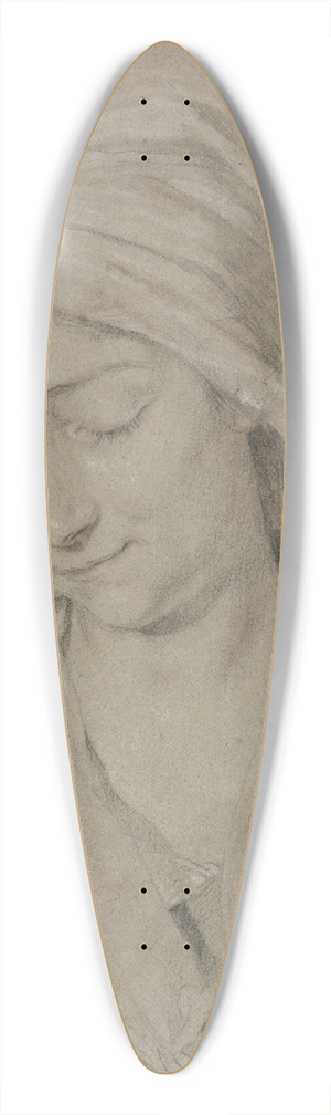 Nicolas Bernard Lpici - Brustbild einer niederblickenden Frau mit Kopftuch 39.3 inch art pintail longboard deck