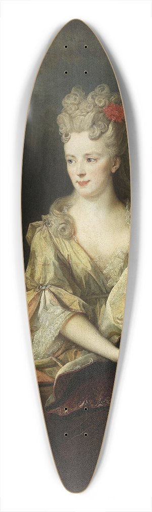 Nicolas de Largillire - Portrait of a lady with a dog and a monkey 39.3 inch art pintail longboard deck
