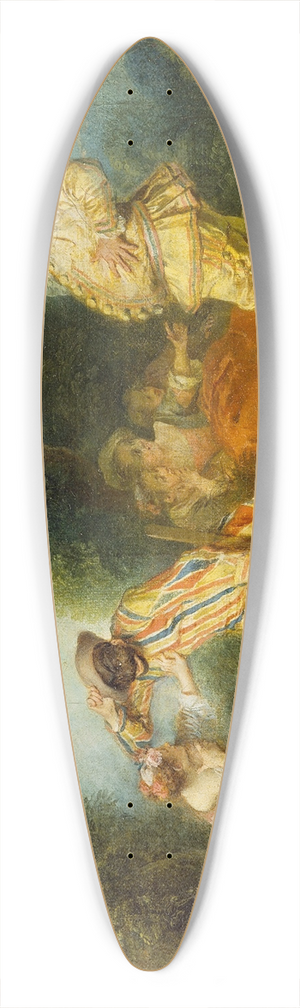 Nicolas Lancret - An Italian Comedy Scene 39.3 inch art pintail longboard deck