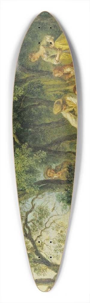 Nicolas Lancret - The Bird Catchers 39.3 inch art pintail longboard deck