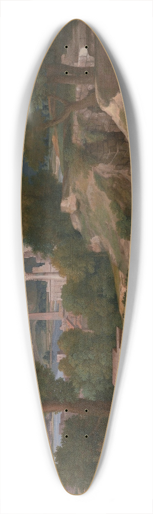 Nicolas Poussin - Landscape with Saint John on Patmos 39.3 inch art pintail longboard deck