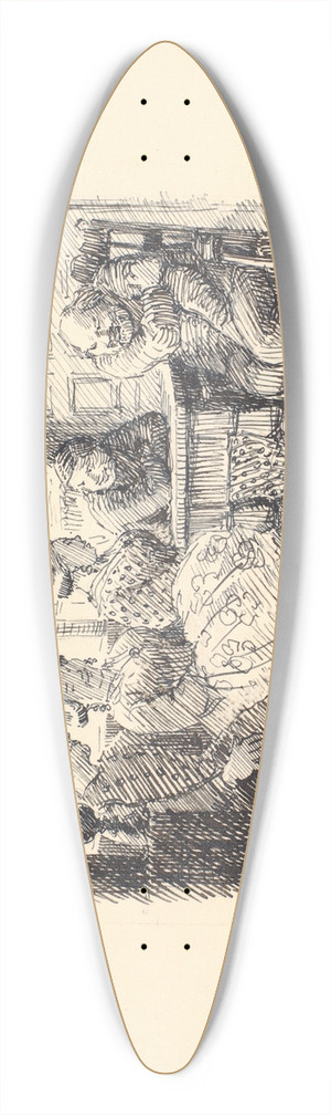 Niels Skovgaard - Den lille hvide kat 39.3 inch art pintail longboard deck