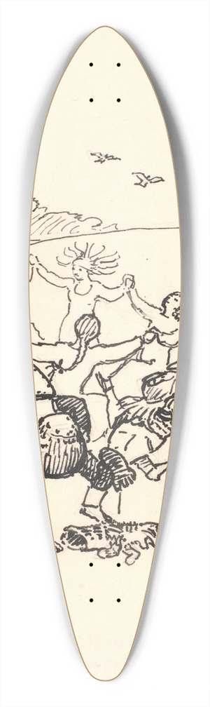 Niels Skovgaard - Den tykke kat 39.3 inch art pintail longboard deck