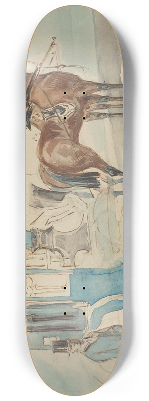 Constantin Guys - Carriage With Driver And Groom  Spring 8.25 inch art skate deck Constantin Guys - Carriage With Driver And Groom  Spring 8.25 inch art skate deck