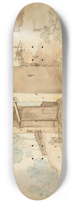 Abraham Bloemaert - The Gateway to a Town 8.25 inch art skate deck