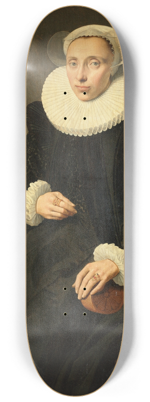 Aert Pietersz. - Portrait of Elisabeth van Cronenburgh 8.25 inch art skate deck