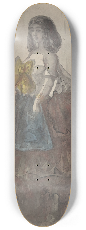 Constantin Guys - Woman in a Tiered Gown with a Large Bow 8.25 inch art skate deck