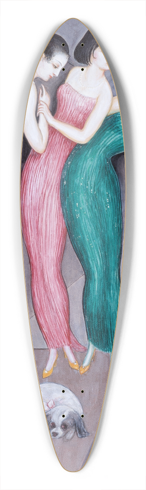 Nils Dardel - Dreams and Fantasies no.1 (The Skittle Alley) 39.3 inch art pintail longboard deck