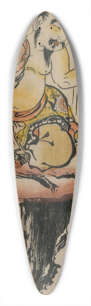 Nishimura Shigenaga - Xu You Rinsing his Ear at a Waterfall 39.3 inch art pintail longboard deck