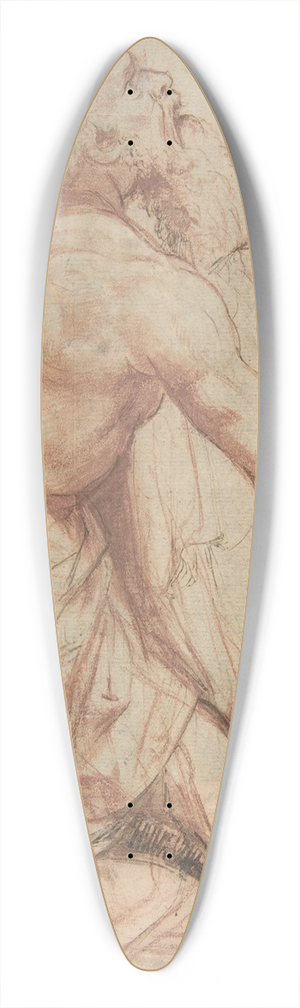 Nosadella (Giovanni Francesco Bezzi) - Kneeling Bearded Old Man 39.3 inch art pintail longboard deck Nosadella (Giovanni Francesco Bezzi) - Kneeling Bearded Old Man 39.3 inch art pintail longboard deck
