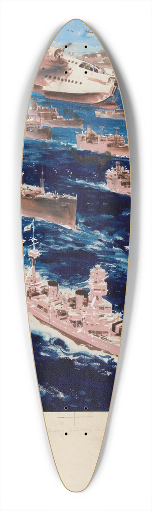 O'Connell - Convoy passing Gibraltar 39.3 inch art pintail longboard deck O'Connell - Convoy passing Gibraltar 39.3 inch art pintail longboard deck