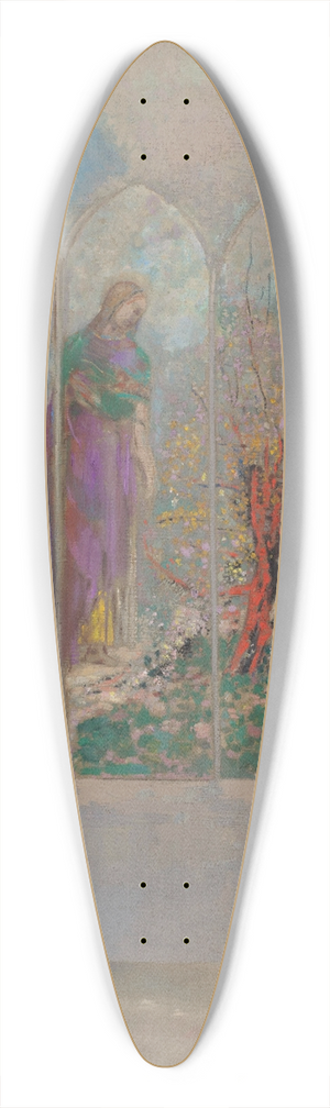 Odilon Redon - Devotion near a red bush 39.3 inch art pintail longboard deck