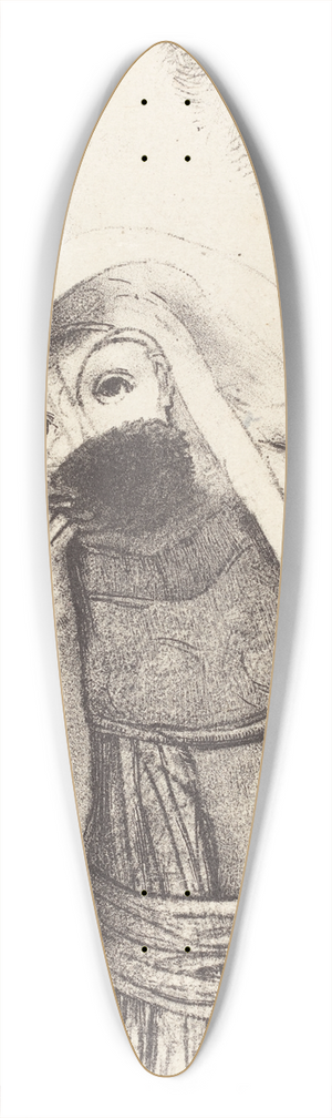 Odilon Redon - Elle tire de sa poitrine une eponge toute noire, la couvre de baisers (She draws from her bosom a sponge, perfectly black, and covers it with kisses) 39.3 inch art pintail longboard deck