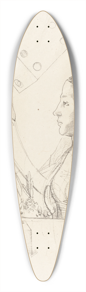 Odilon Redon - Femme de Profil (Profile of a Woman) 39.3 inch art pintail longboard deck