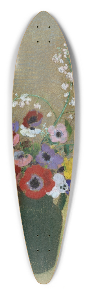 Odilon Redon - Large Green Vase with Mixed Flowers 39.3 inch art pintail longboard deck