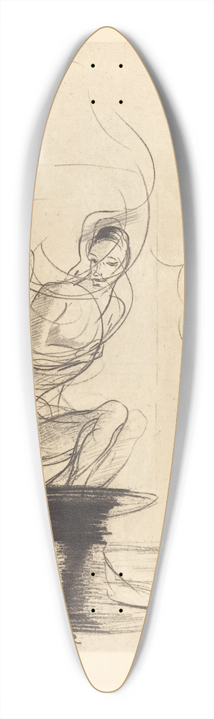 Odilon Redon - Parfois on trouve un vieux flacon qui se souvient, dou jaillit toute vive une ame qui revient 39.3 inch art pintail longboard deck