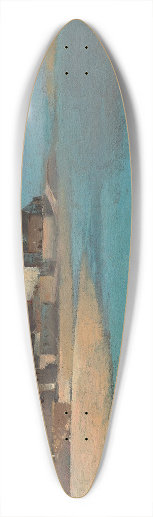 Odilon Redon - Village by the Sea in Brittany 39.3 inch art pintail longboard deck
