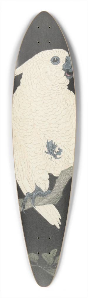 Ohara Koson - Cockatoo and pomegranate 39.3 inch art pintail longboard deck