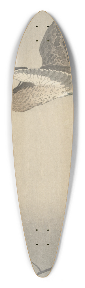 Ohara Koson - Heron and moon 39.3 inch art pintail longboard deck