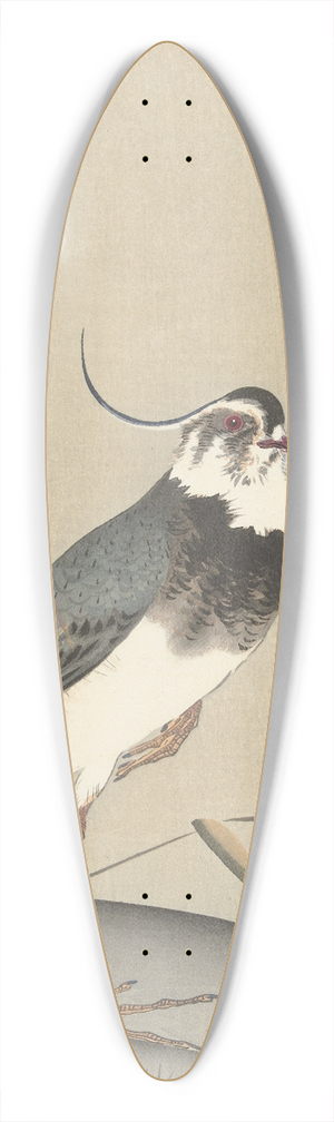Ohara Koson - Lapwing and reed 39.3 inch art pintail longboard deck