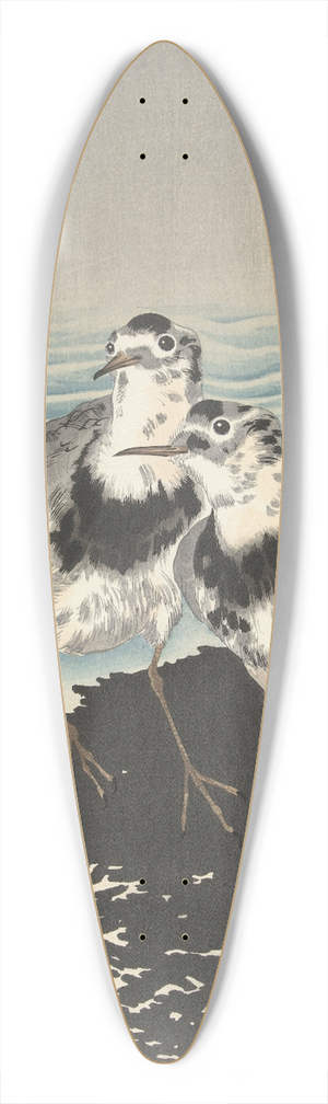 Ohara Koson - Large knot sandpipers 39.3 inch art pintail longboard deck