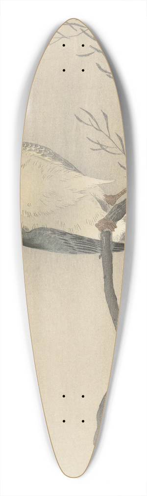 Ohara Koson - Quack on whimsical branch 39.3 inch art pintail longboard deck Ohara Koson - Quack on whimsical branch 39.3 inch art pintail longboard deck