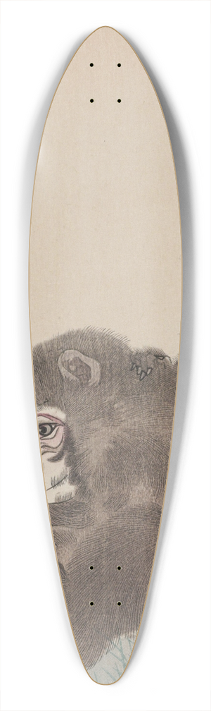 Ohara Koson - Two monkeys with butterfly 39.3 inch art pintail longboard deck Ohara Koson - Two monkeys with butterfly 39.3 inch art pintail longboard deck