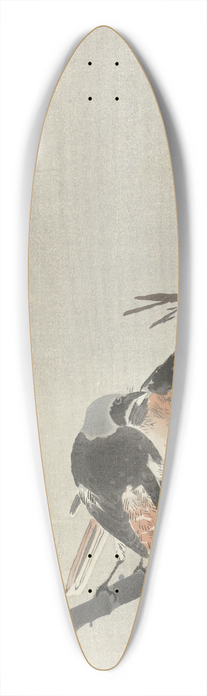 Ohara Koson - Two siegeled redtails with cherry blossom 39.3 inch art pintail longboard deck Ohara Koson - Two siegeled redtails with cherry blossom 39.3 inch art pintail longboard deck