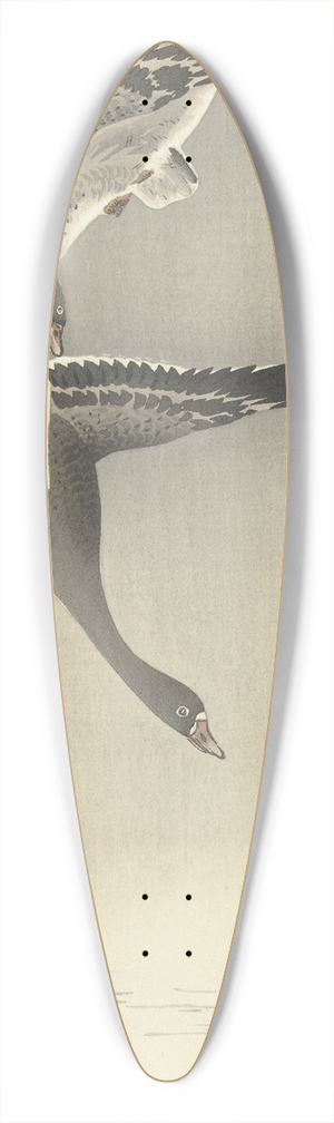 Ohara Koson - Two white-fronted geese in snowy landscape, 39.3 inch art pintail longboard deck