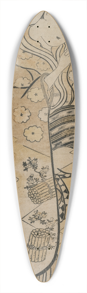 Okumura Masanobu - A Beauty with a Mirror 39.3 inch art pintail longboard deck