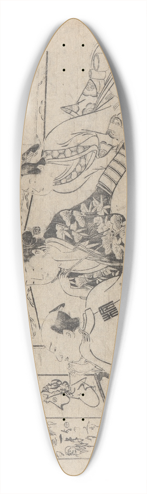 Okumura Masanobu - Artist Painting Brazier Cover (two women watching) 39.3 inch art pintail longboard deck